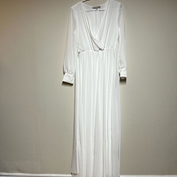 NWT Baltic Born White Chiffon Lydia Maxi Dress Sz XS - Picture 3 of 10